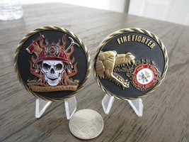 First In Last Out Fireman Skull First Responder Firefighter Challenge Coin - £15.48 GBP