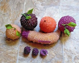 Lot of 8 Beaded Push Pin Fruits Apples, Pear, Banana and Grapes(3) Purple, Pink - £14.16 GBP