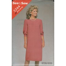 Butterick See &amp; Sew 5244 Loose, Straight Dress Pattern 1980s Misses 14 16 18 UC - £9.25 GBP
