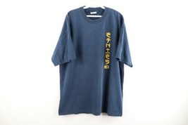 Vtg 90s Etnies Skateboard Mens XL Japan Anime Spell Out Faded T-Shirt Navy USA - £77.36 GBP