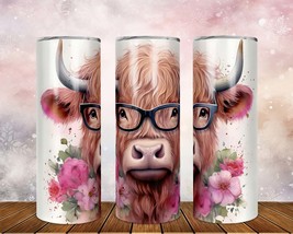 Skinny Tumbler with Straw, 20oz Highlander Cow, awd-t16 - £28.90 GBP