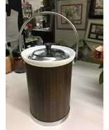 Vintage Bar Ice Bucket Kromex Wood Grain Chrome Mid Century Modern Retro... - €26,05 EUR