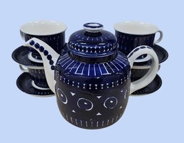 Arabia Finland VALENCIA Teapot w/4 Cups Saucers Hand Painted Ulla Procop... - $395.95