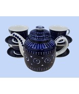 Arabia Finland VALENCIA Teapot w/4 Cups Saucers Hand Painted Ulla Procop... - $7,305.86 MXN