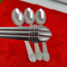 4X Tbsp Oval Soup Spoon INS453 International Silver Stainless Satin Band... - $19.98