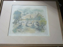 Ira MOSKOWITZ (1912-2001) American Jewish BRIDGE LITHOGRAPH SIGNED PENCI... - £492.00 GBP