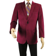 Men's Velvet Sport Coat Jacket by BASSIRI Leonardi J1042 Burgundy image 6