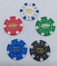 Lot of 5 Las Vegas Poker Chips White, Red, Green, Blue, Black 1, 5, 25, ... - $13.54 CAD