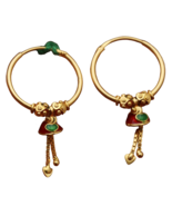 22 carat splendid gold women accessories jewelry ear threader earrings m... - €603,56 EUR