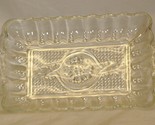 Anchor Hocking Dotted Handle Serving Dish Rectangle Pressed Glass - $16.82