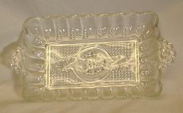 Anchor Hocking Dotted Handle Serving Dish Rectangle Pressed Glass - £13.17 GBP