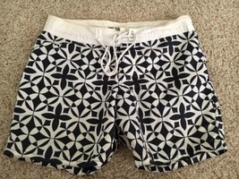 Vtg MR. TURK Mens Size 28 Black and White Retro Print Swim Trunks Shorts.  Xlnt - £36.67 GBP