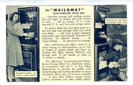 Pitney Bowes Postage Meter Company  Mailomat Souvenir  Postcard 1940&#39;s - £9.30 GBP