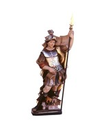Saint Florian Wooden Statue, Life size Saint Sacred Religious Statue, ch... - $322.95 CAD