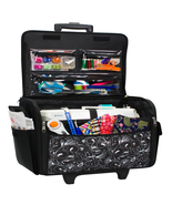 Rolling Sewing Machine Tote Case 21 Storage Spaces Portable Bag Carry Ha... - $48.84+