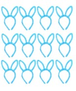 12 Pack Costume Accessories 9&quot; Fuzzy Headband with Bunny Ears - Light Blue - $19.99