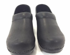 Sanita Womens 5 - 5.5 US 36 EU Black Leather Clogs Shoes Made in Denmark - £25.85 GBP
