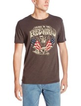 Lucky Brand Mens T Shirt Sz S Gray American Flag 70&#39;s Nostalgia Tee Free... - $23.75
