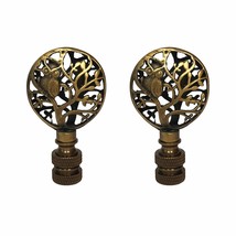 Decorative Owl On Tree Finial For Lamp Shade, Antique Brass - Pack Of 2 - £59.11 GBP