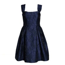 Gal Meets Glam Annabelle Navy Blue Square Neck Satin Jacquard Dress size 6 NWT - £117.98 GBP