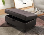 35&#39;&#39; Ottoman With Storage, Leather Ottoman Foot Rest For Living Room Uph... - $203.99