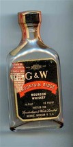 G&amp;W Mountain Ridge Bourbon Whiskey Empty Miniature Glass Bottle 1930&#39;s - £61.70 GBP