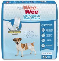Four Paws Wee Wee Disposable Male Dog Wraps X-Small/Small - £68.34 GBP