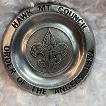 Vintage 1982 Boy Scout Pewtarex Hawk MT. Council Order Of The Angels Pin Tray - £29.88 GBP