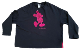 Walt Disney World Oversize Black Pink Sequin 3/4 sleeve Pullover Shirt Woman XL - $32.66