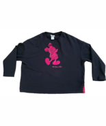 Walt Disney World Oversize Black Pink Sequin 3/4 sleeve Pullover Shirt W... - $44.76 CAD