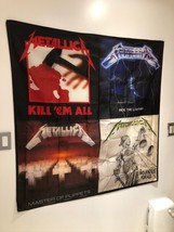 METALLICA Collage Album Cover Flag Fabric Wall Tapestry 4x4 Feet Banner - £22.53 GBP
