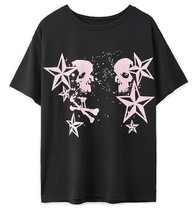 Ladies Y2K T-shirt Gothic Grunge Dark Academy Vintage Cartoon Emo Alt Skull - £13.24 GBP+