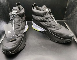 Sorel Out n About III Puffy Zip Waterproof Ankle Boots Sz 8.5 Black White - $28.05