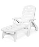 5 Position Adjustable Folding Lounger Chaise Chair on Wheels - Color: White - $3,677.94 MXN
