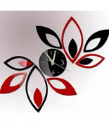Wall Clock 3D Lotus Art Acrylic Mirror Wall Sticker TV Backdrop Home Dec... - $22.95 CAD