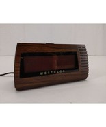 Vintage Westclox Electric Alarm Clock Woodgrain Finish - £7.62 GBP