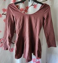 New Without Tags Express 3/4 Sleeve Peplum Shirt Dusty Rose Pink Size XS - £31.98 GBP