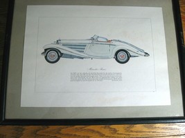 Vintage Framed 540K Mercedes-Benz Art Print Hans Muth 1936 - 1940 German Text - £38.95 GBP