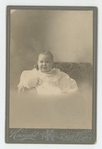 Antique Circa 1880s Cabinet Card Adorable Smiling Baby Knight New Britain, CT - £7.57 GBP