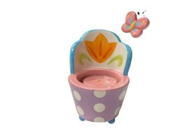 Ceramic Tealight Candle Holder Springtime Colors w/ Butterfly Easter Polka Dot - £11.19 GBP