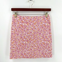 Talbots Skirt Size 6 Petite Pink Orange Printed A Line Back Zip Womens - $21.78
