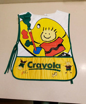 Vintage Crayola Plastic Apron Girls Boys Arts &amp; Crafts Paint Smock Cover - $9.85