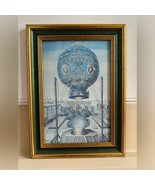 Vintage French Framed Print of First Balloon Flight in the Most Gorgeous... - $87.22