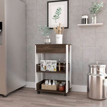 Modern Kitchen Cart: 35&quot;H, 4 Casters, 3 Shelves - $2,855.73 MXN