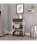 Modern Kitchen Cart: 35&quot;H, 4 Casters, 3 Shelves - $2,758.75 MXN