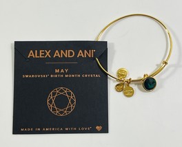 Embrace Your Birthstone with Alex and Ani May Emerald Birthstone Bracelet - £11.68 GBP