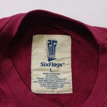 Six Flags Magic Mountain Theme Park Men's Cotton Blend Red Sweatshirt Size Large image 3