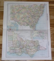 1900 Original Antique Map Of New South Wales And Victoria / Australia - £14.38 GBP