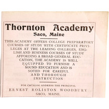 1906 Thornton Academy College Advertisement Saco Maine Prep School E17E - $19.99