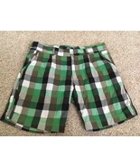 DIESEL INDUSTRY 55 DSL Mens Size 33 Green Black Plaid Shorts. Made in It... - £20.44 GBP